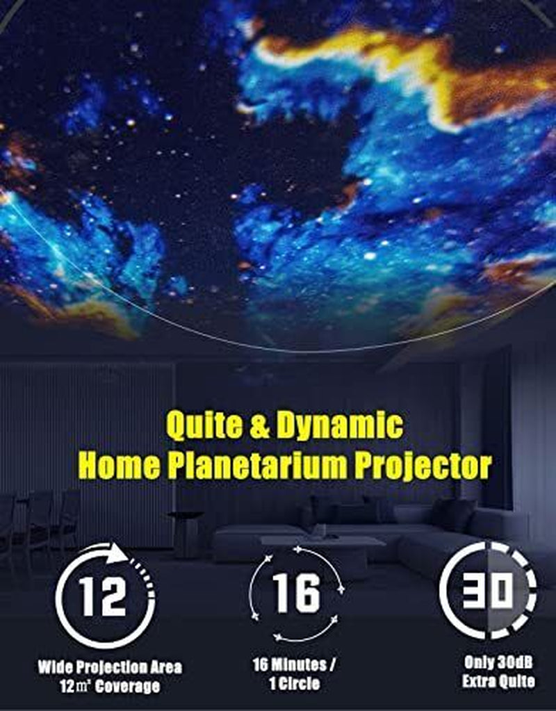 "Galaxy Nights: Home Planetarium Star Projector with 12 Unique Films"