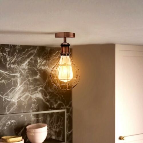 Vintage Retro Industrial Ceiling Light Shade Flush Mount Ceiling Lamp