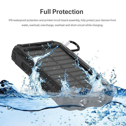 20000mAh Solar Power Bank Waterproof 2USB LED Battery Charger For Cell Phone