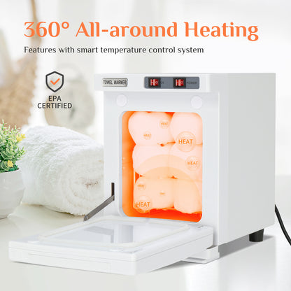 Hot Towel Warmer for Facials Massage, Esthetician Towel Heating Cabinet White, Aluminum Chamber, Salon Beauty Spa Barbershop Equipment