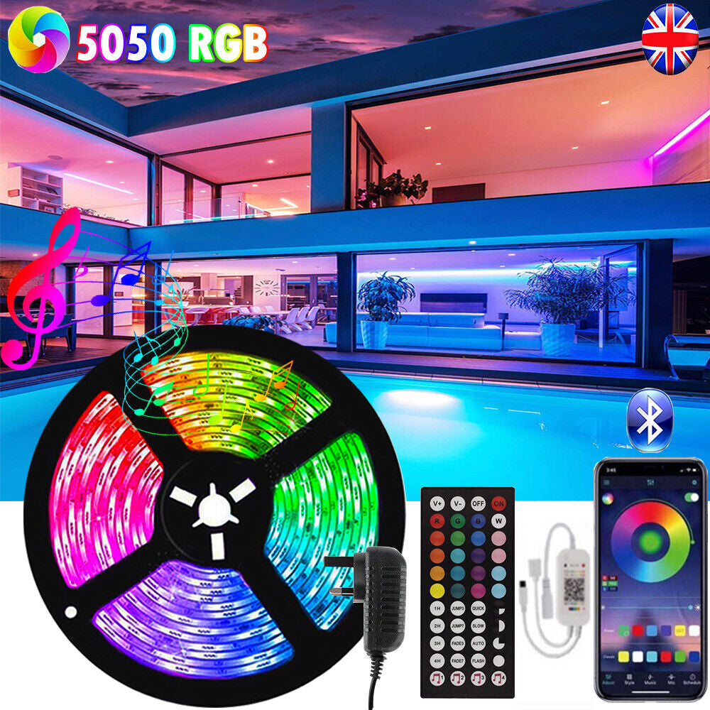 "Colour Changing RGB LED Strip Lights for Cabinet and Kitchen - 5-30M Length | UK"