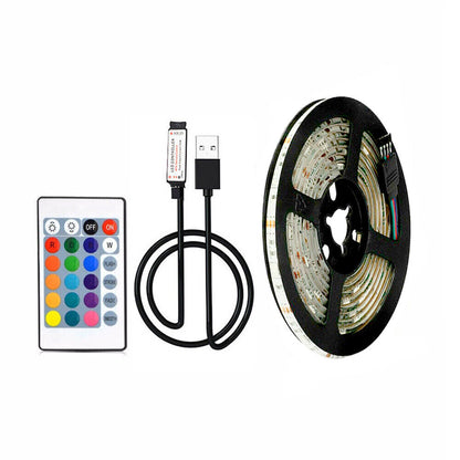 USB LED Strip Lights 5050 RGB Colour Changing Tape TV Kitchen Lighting 1-5M