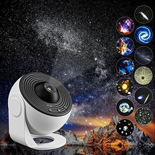 "Galaxy Nights: Home Planetarium Star Projector with 12 Unique Films"