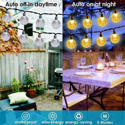 LED Ball Solar Light Party Fairy Outdoor Retro Ball String Lights Patio Garden