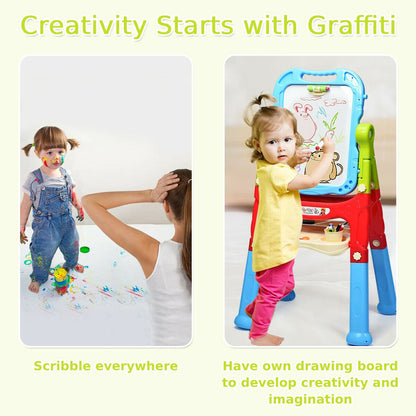 "Double-Sided Magnetic Art Easel for Kids"