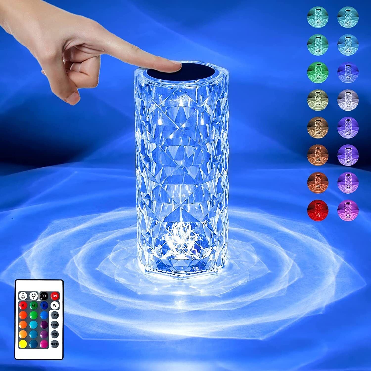 LED Crystal Table Lamp Diamond Rose Bar Night Light Atmosphere Bedside Light UK