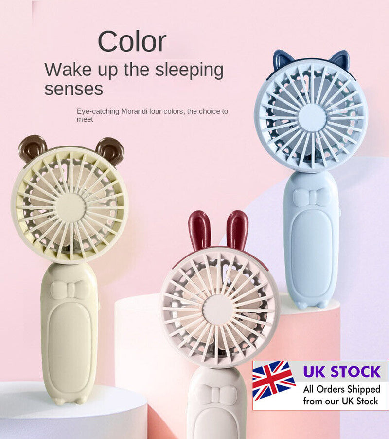 NEW Rechargeable Mini Fan Portable Hand-Held on Desk USB Charge Cooling Fans