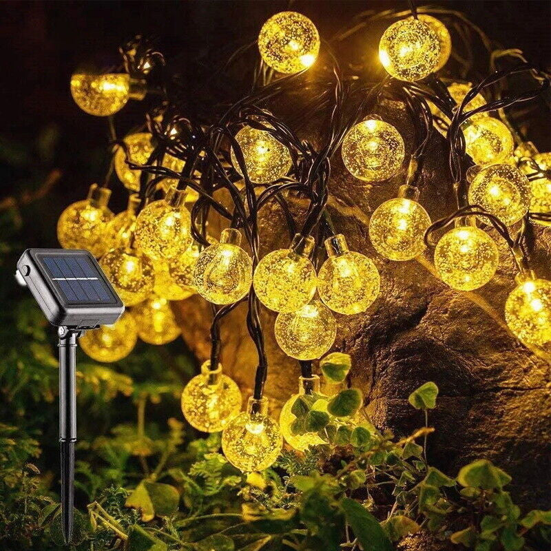 LED Ball Solar Light Party Fairy Outdoor Retro Ball String Lights Patio Garden