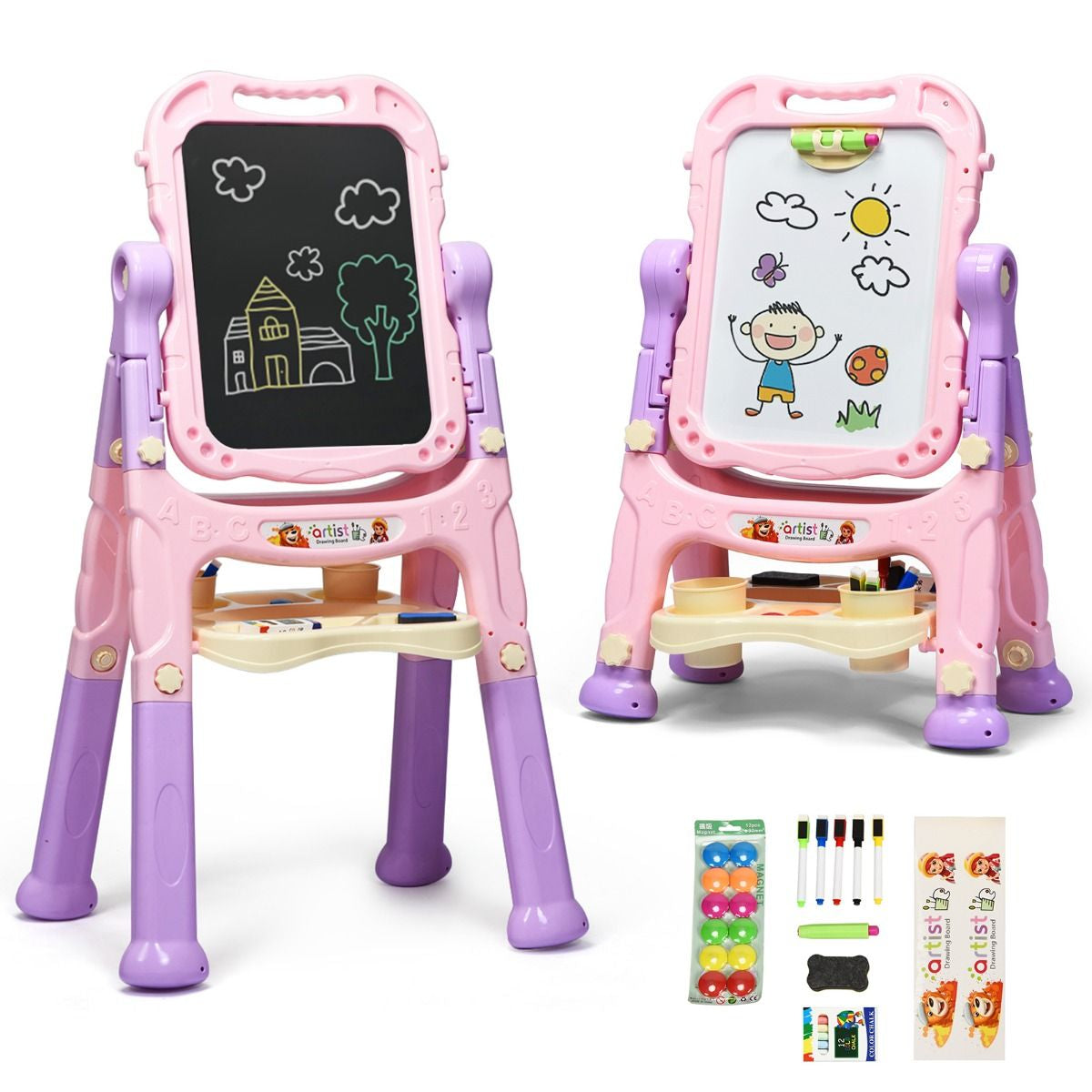 "Double-Sided Magnetic Art Easel for Kids"