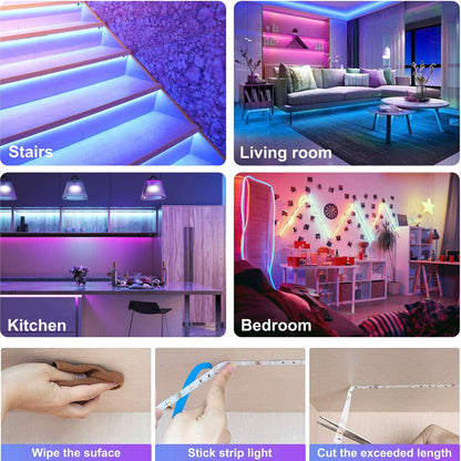 "Colour Changing RGB LED Strip Lights for Cabinet and Kitchen - 5-30M Length | UK"