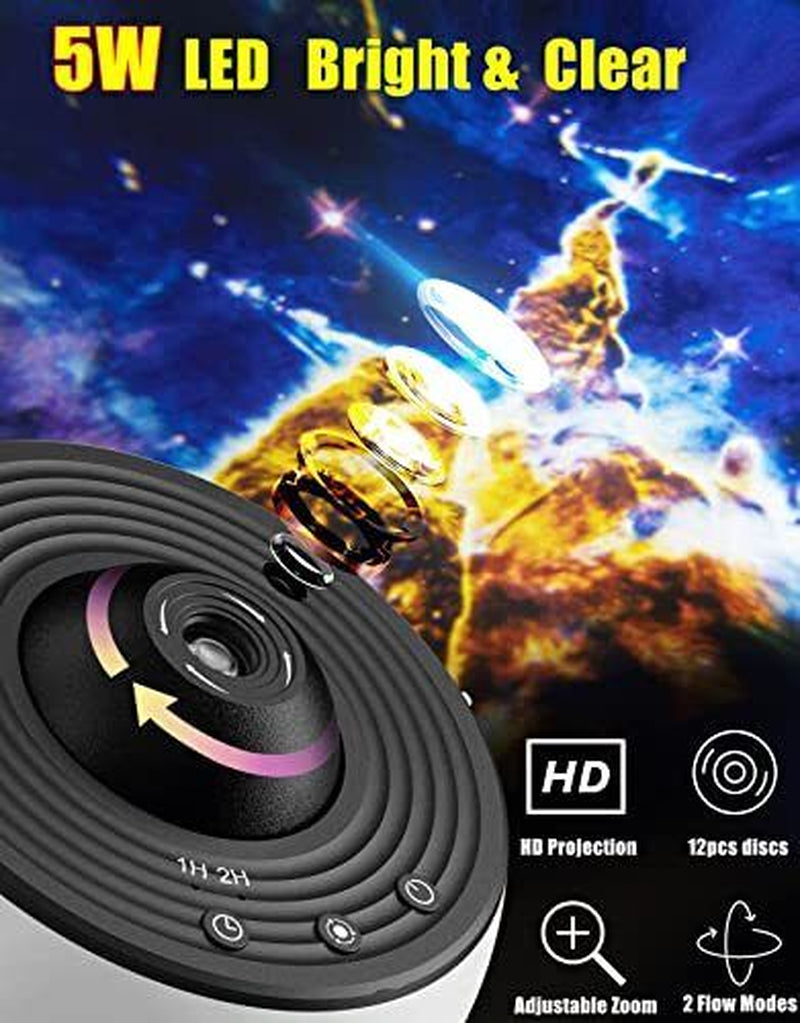 "Galaxy Nights: Home Planetarium Star Projector with 12 Unique Films"