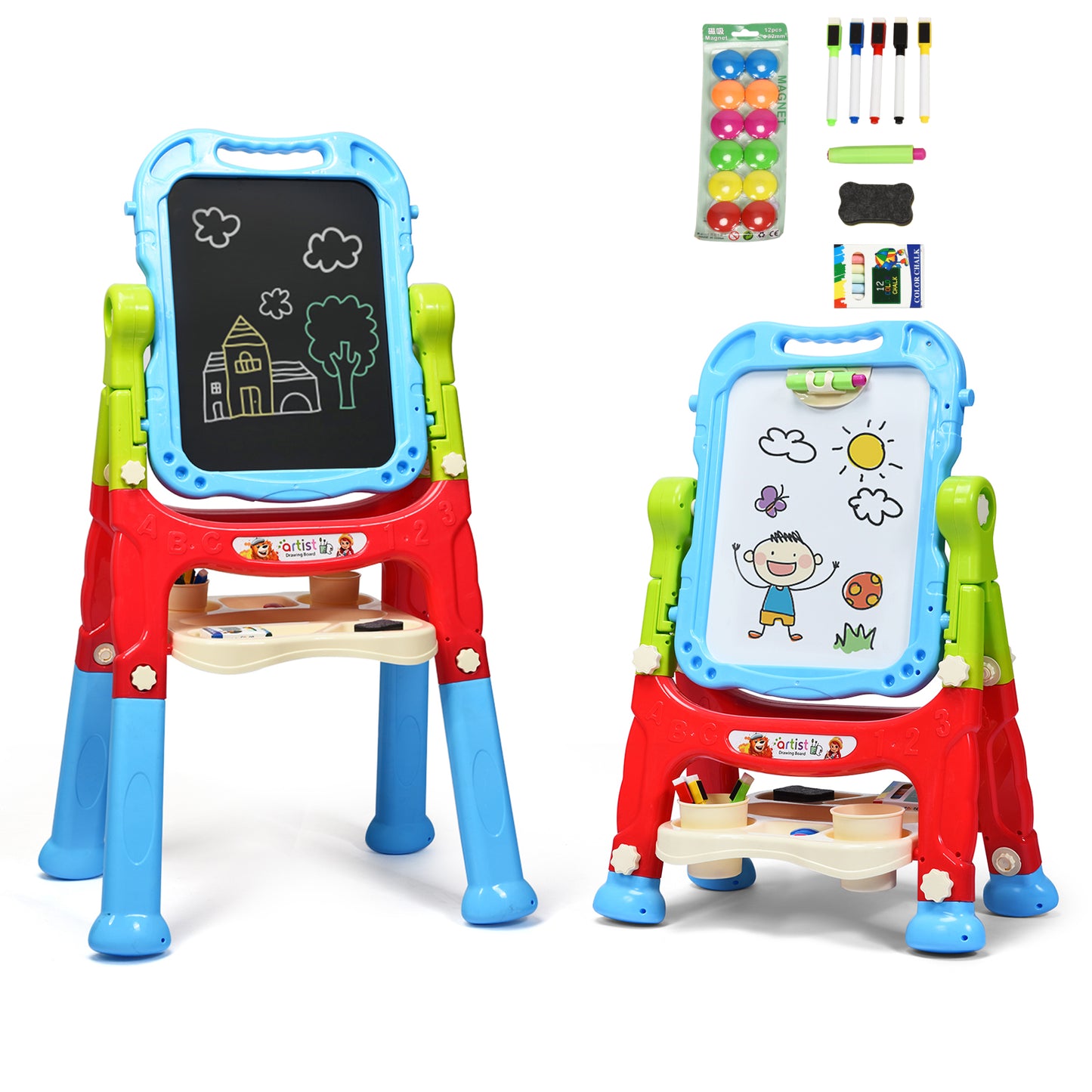 "Double-Sided Magnetic Art Easel for Kids"