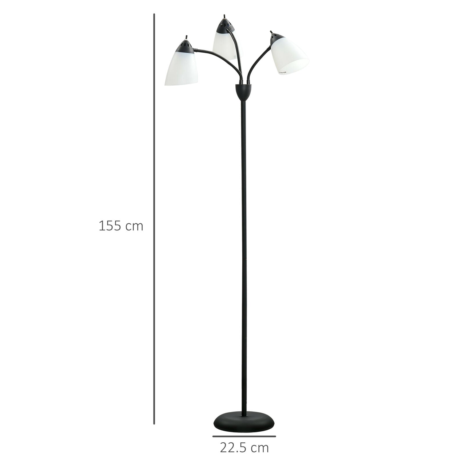 Arc Tree Floor Lamp for Bedroom Living Room, Industrial Standing Lamp, Black