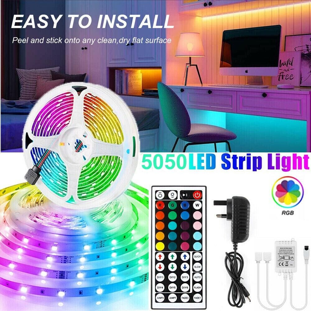 "Colour Changing RGB LED Strip Lights for Cabinet and Kitchen - 5-30M Length | UK"