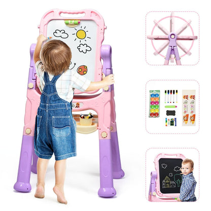 "Double-Sided Magnetic Art Easel for Kids"