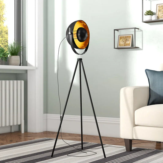 Kerns 132Cm Black Tripod Floor Lamp