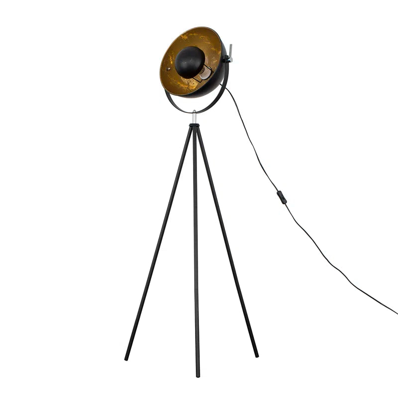 Kerns 132Cm Black Tripod Floor Lamp