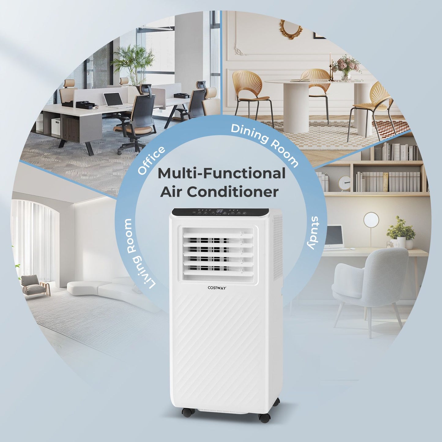 "4-in-1 Climate Control System - Floor AC with Fan and Dehumidifier"