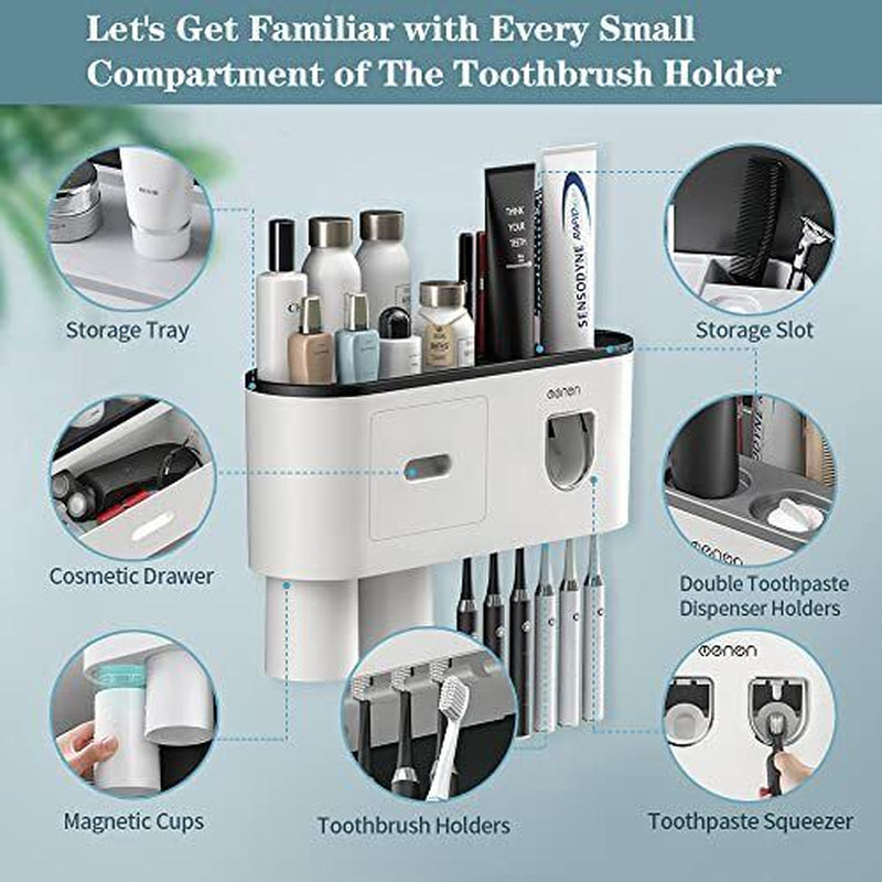 "Double Function Toothbrush Holder - Wall Mounted"