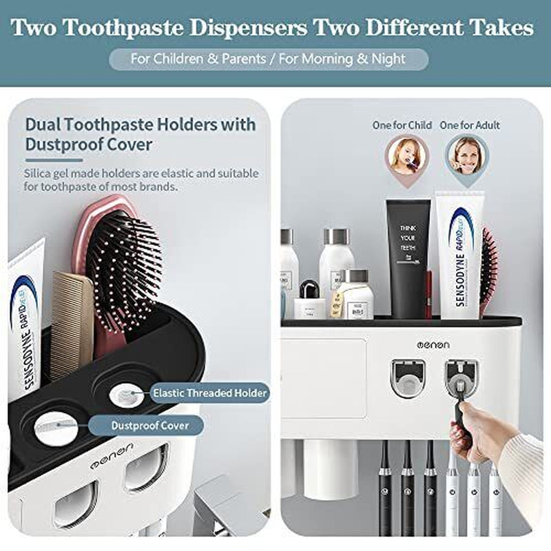 "Double Function Toothbrush Holder - Wall Mounted"