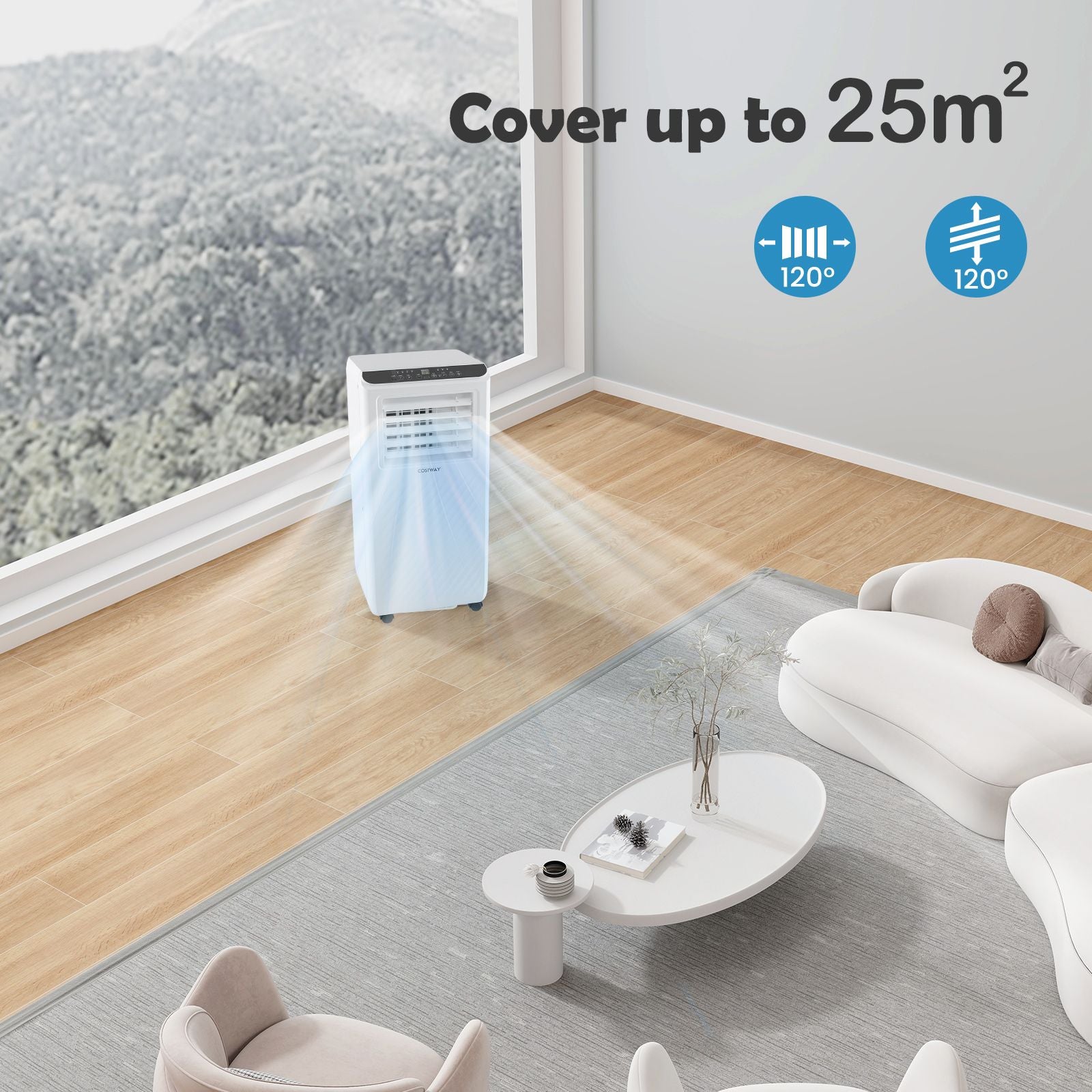 "4-in-1 Climate Control System - Floor AC with Fan and Dehumidifier"