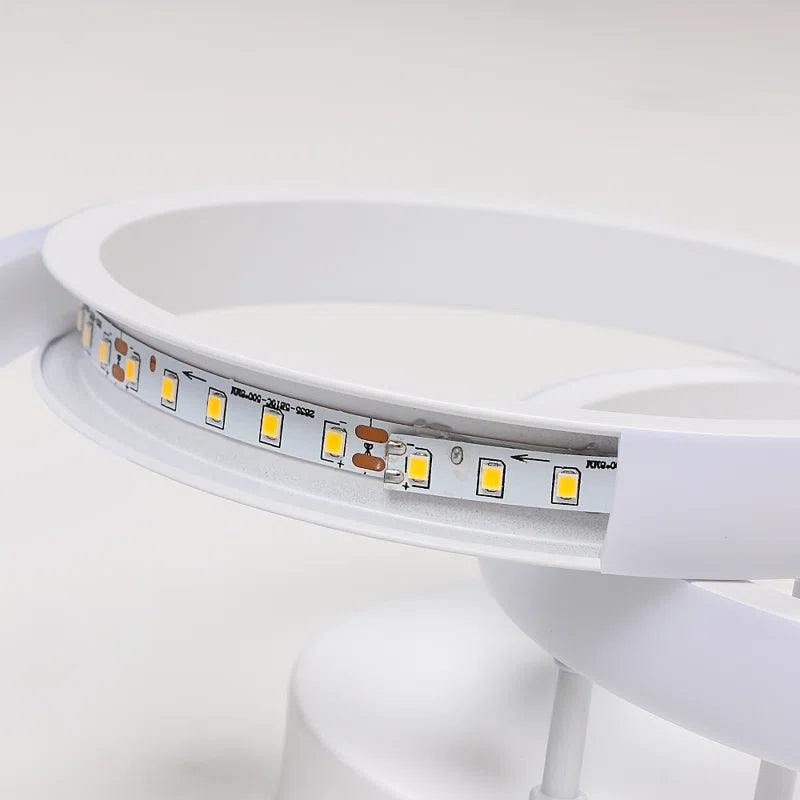 Verbrande Double-Rings Light 25Cm LED Integrated Semi Flush Mount