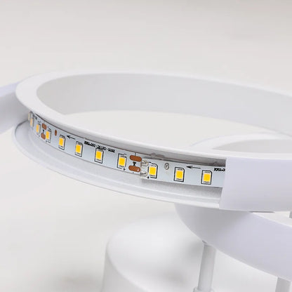 Verbrande Double-Rings Light 25Cm LED Integrated Semi Flush Mount