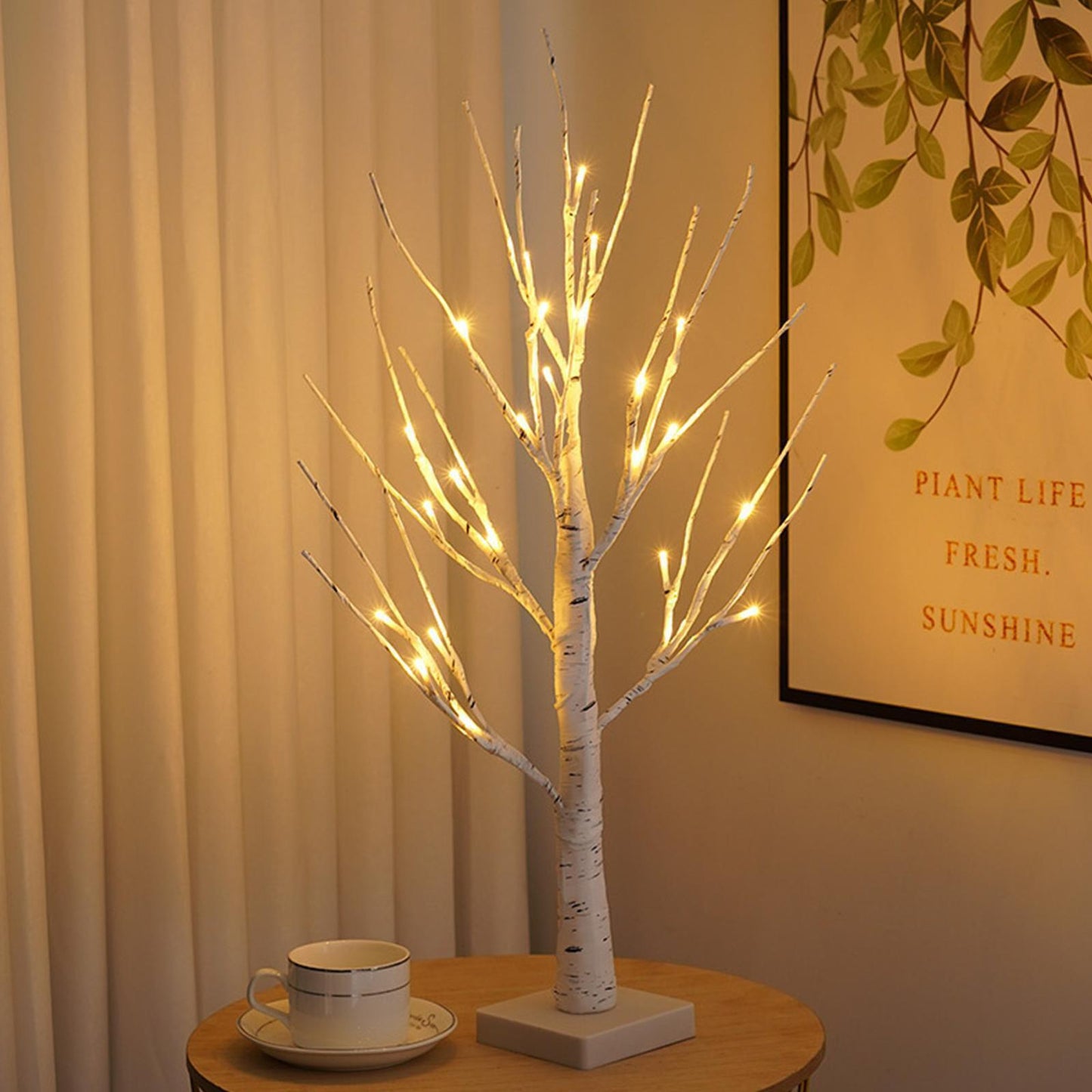 60CM LED Twig Birch Table Tree Light up Branch Lights Desktop Dinner Lamp Warm