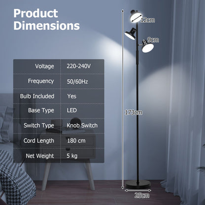 Freestanding Tree Lamp with 3 Angle Adjustable LED Lights