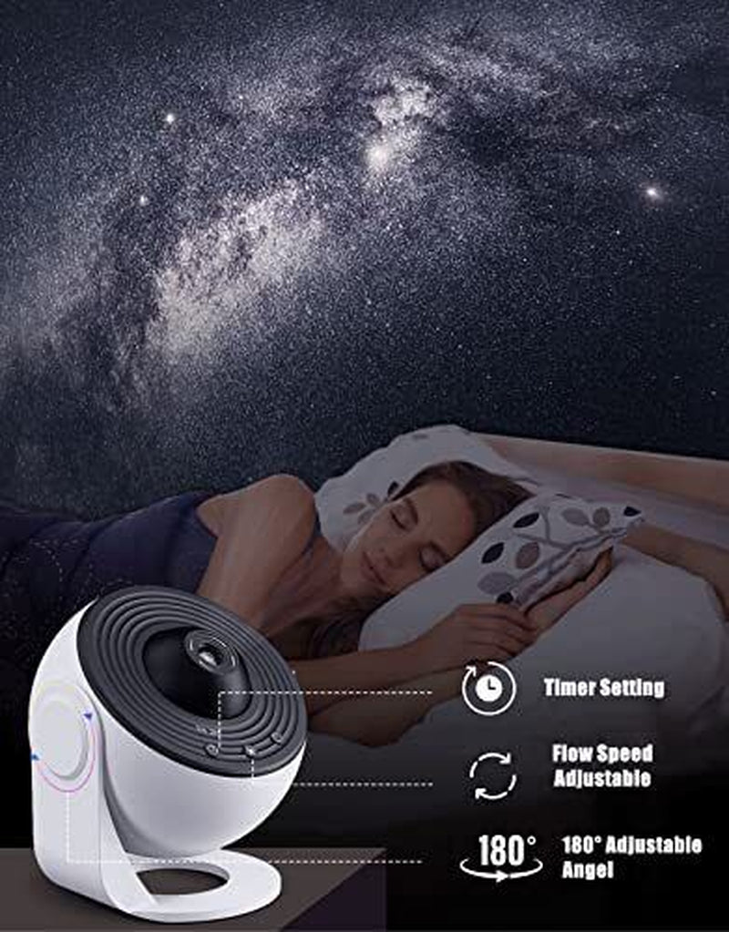 "Galaxy Nights: Home Planetarium Star Projector with 12 Unique Films"