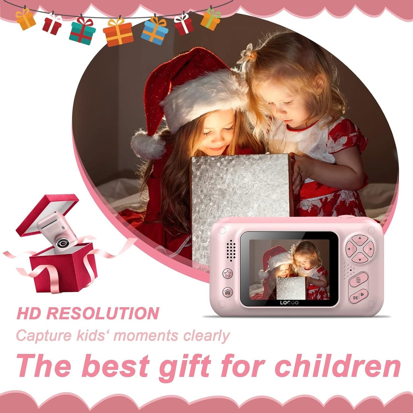 Kids Camera, Children Digital Selfie Camera For 3-12 Year Old Girls Boys With 20MP Photo Resolution, 1080P HD Video Camera With 32GB SD Card And Selfie Stick