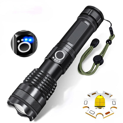 High Power 12000000 Lumen Ultra Bright Aluminum Flashlight LED Rechargeable UK