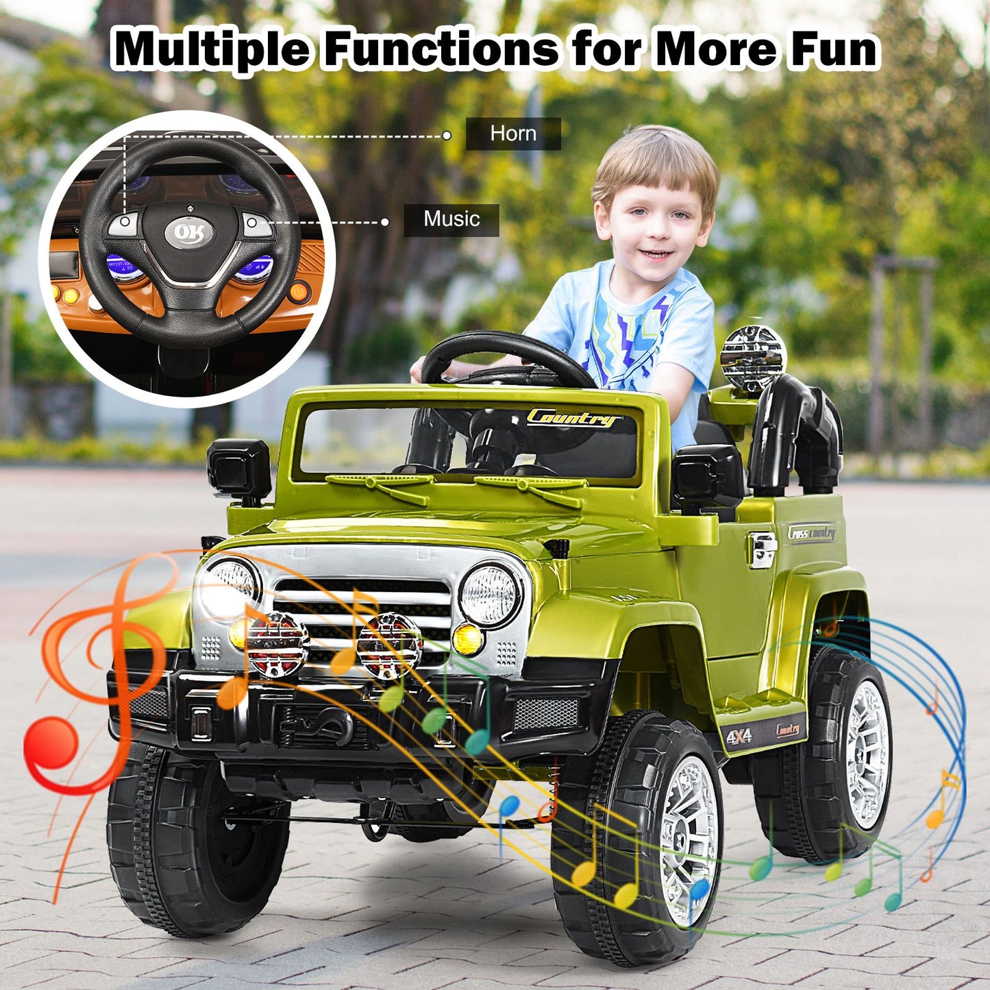 "Remote Control Kids Ride-On Jeep - Battery Powered Fun for Little Adventurers"