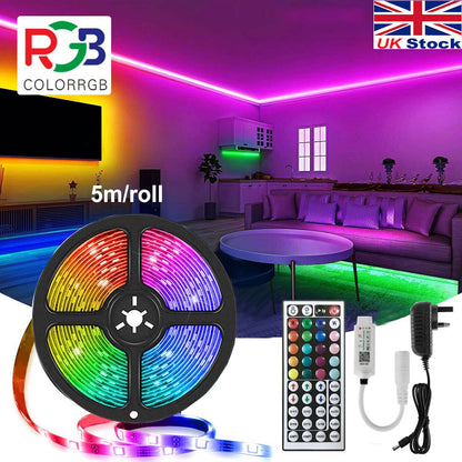 "Colour Changing RGB LED Strip Lights for Cabinet and Kitchen - 5-30M Length | UK"