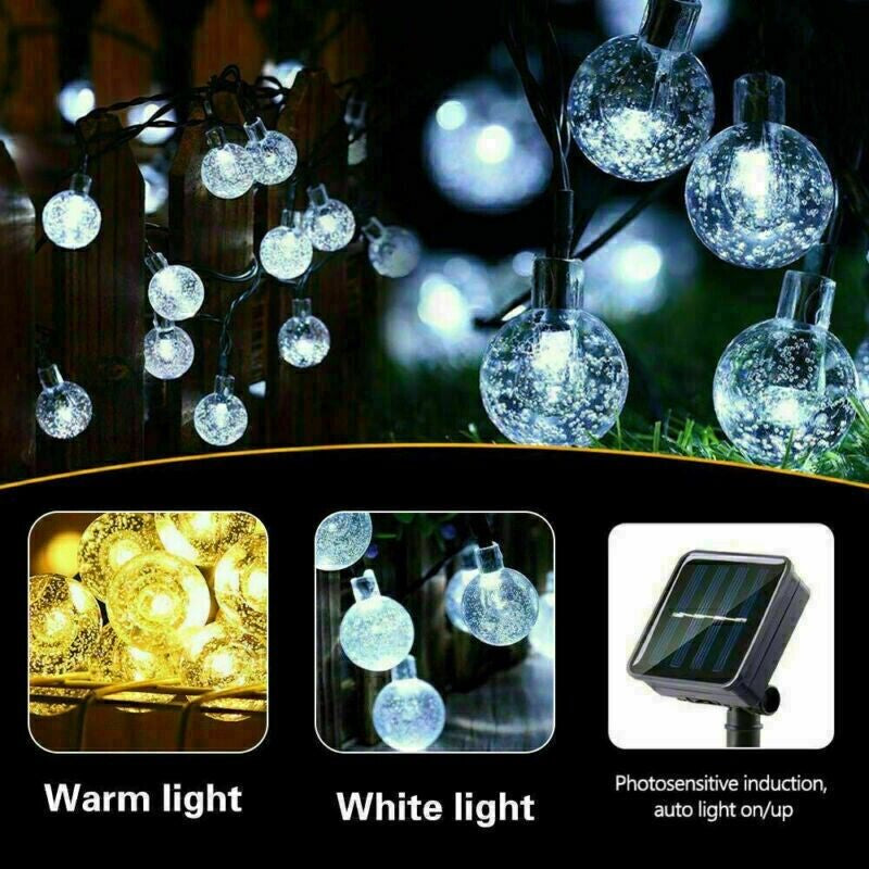 LED Ball Solar Light Party Fairy Outdoor Retro Ball String Lights Patio Garden