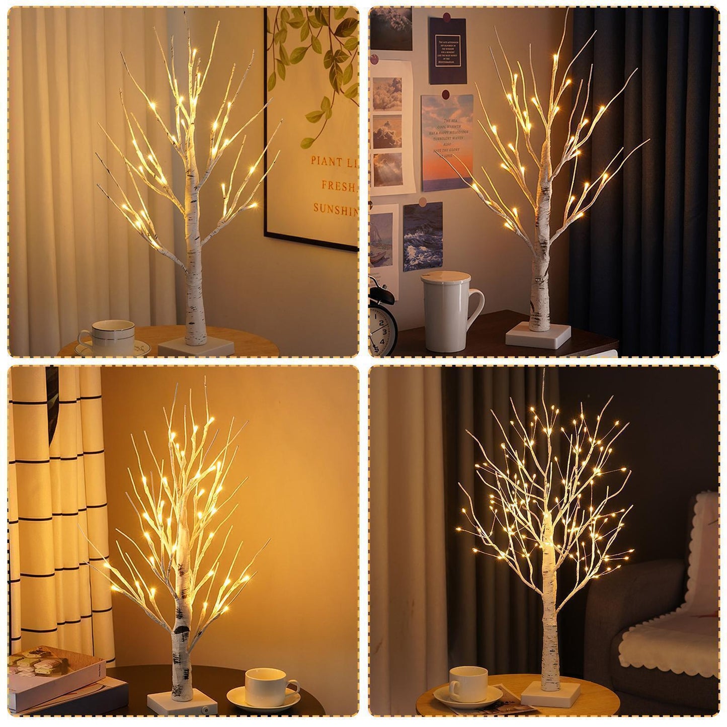 60CM LED Twig Birch Table Tree Light up Branch Lights Desktop Dinner Lamp Warm