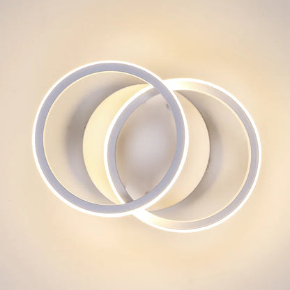 Verbrande Double-Rings Light 25Cm LED Integrated Semi Flush Mount