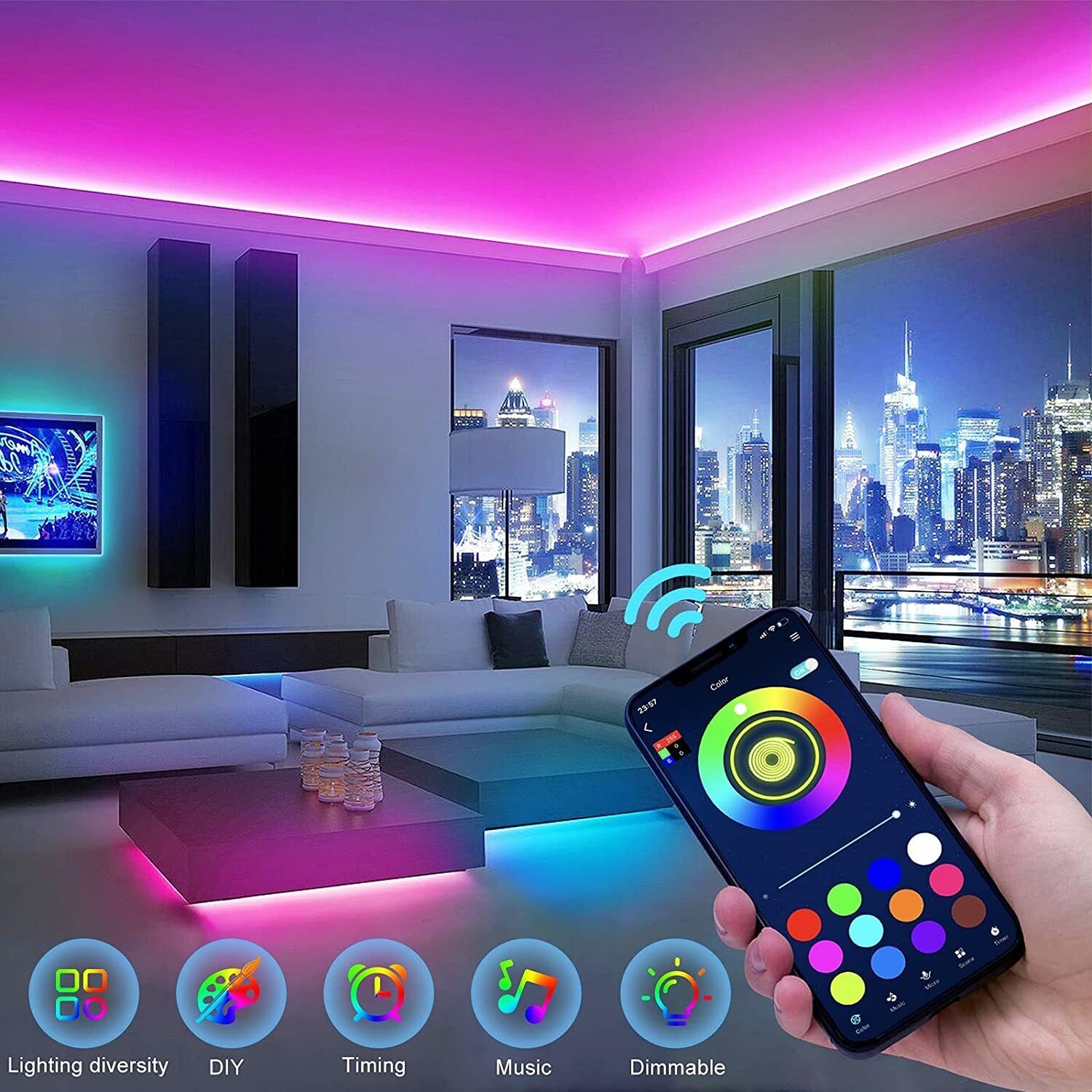 "Colour Changing RGB LED Strip Lights for Cabinet and Kitchen - 5-30M Length | UK"