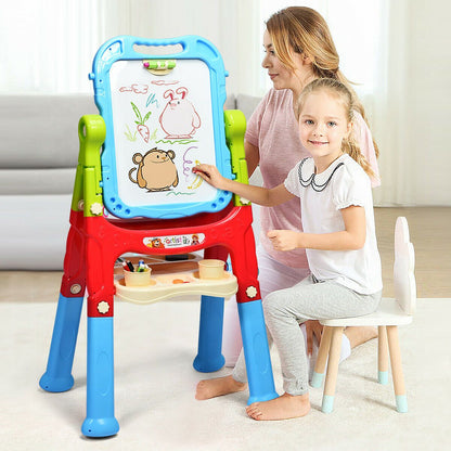 "Double-Sided Magnetic Art Easel for Kids"