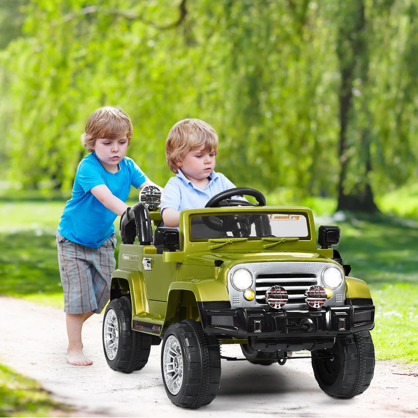 "Remote Control Kids Ride-On Jeep - Battery Powered Fun for Little Adventurers"